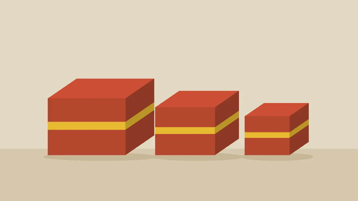 Work illustration: snack boxes in three sizes